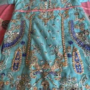 Baby blue beautiful net shalwar kameez … baby blue … pakistani net Dubatta …